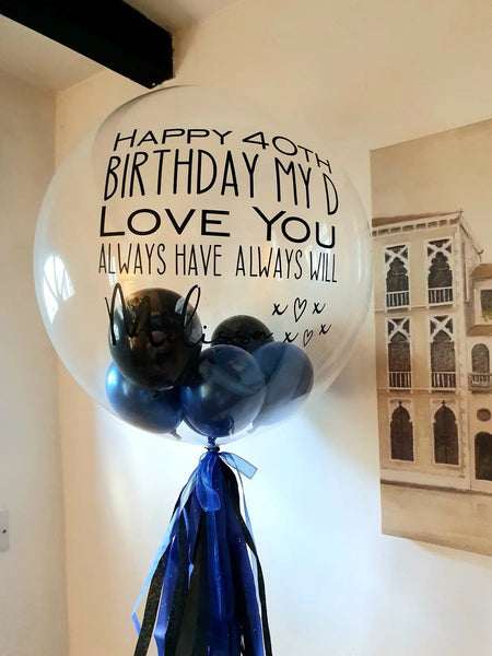 Personalised Bubble Balloon Gold Greetfleets.com