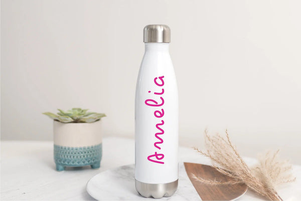 Personalized Insulated Water Bottle - White 500ml Greetfleets.com