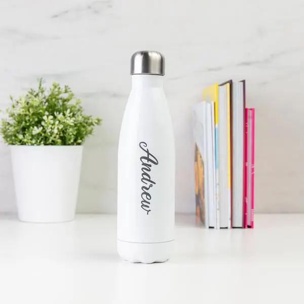 Personalized Insulated Water Bottle - White 500ml Greetfleets.com