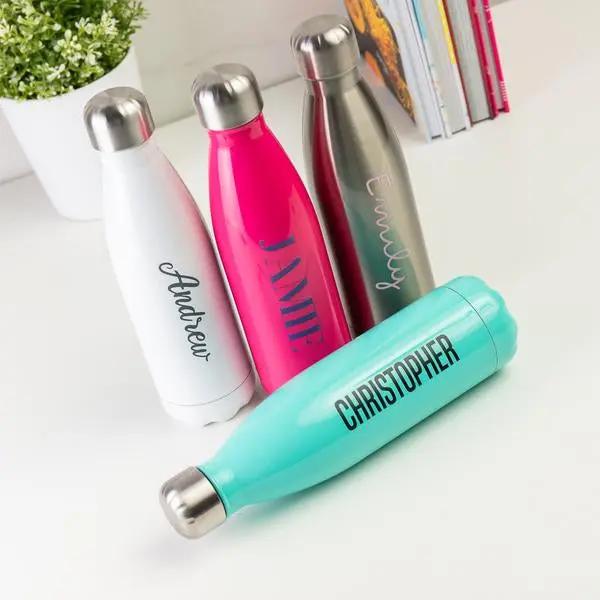 Personalized Insulated Water Bottle - White 500ml Greetfleets.com