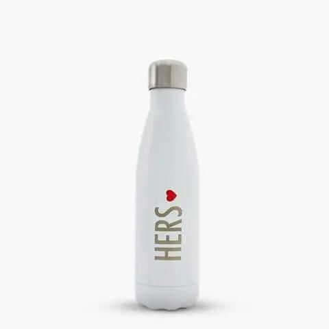 Personalized Insulated Water Bottle - White 500ml Greetfleets.com
