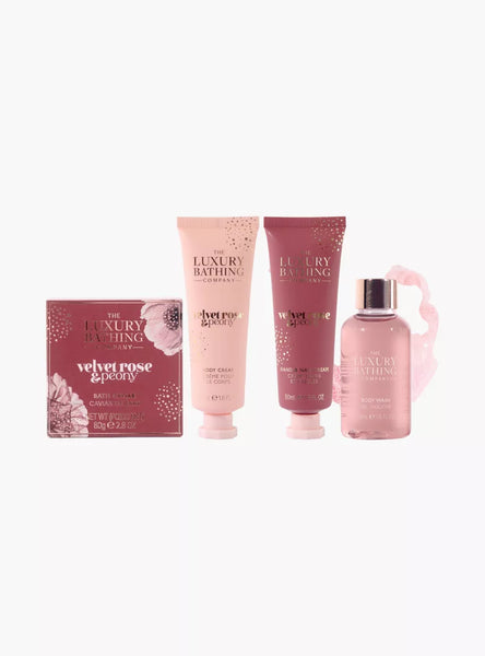 Luxury Bathing Company Velvet Rose Peony Bathing Gift Set greetfleets
