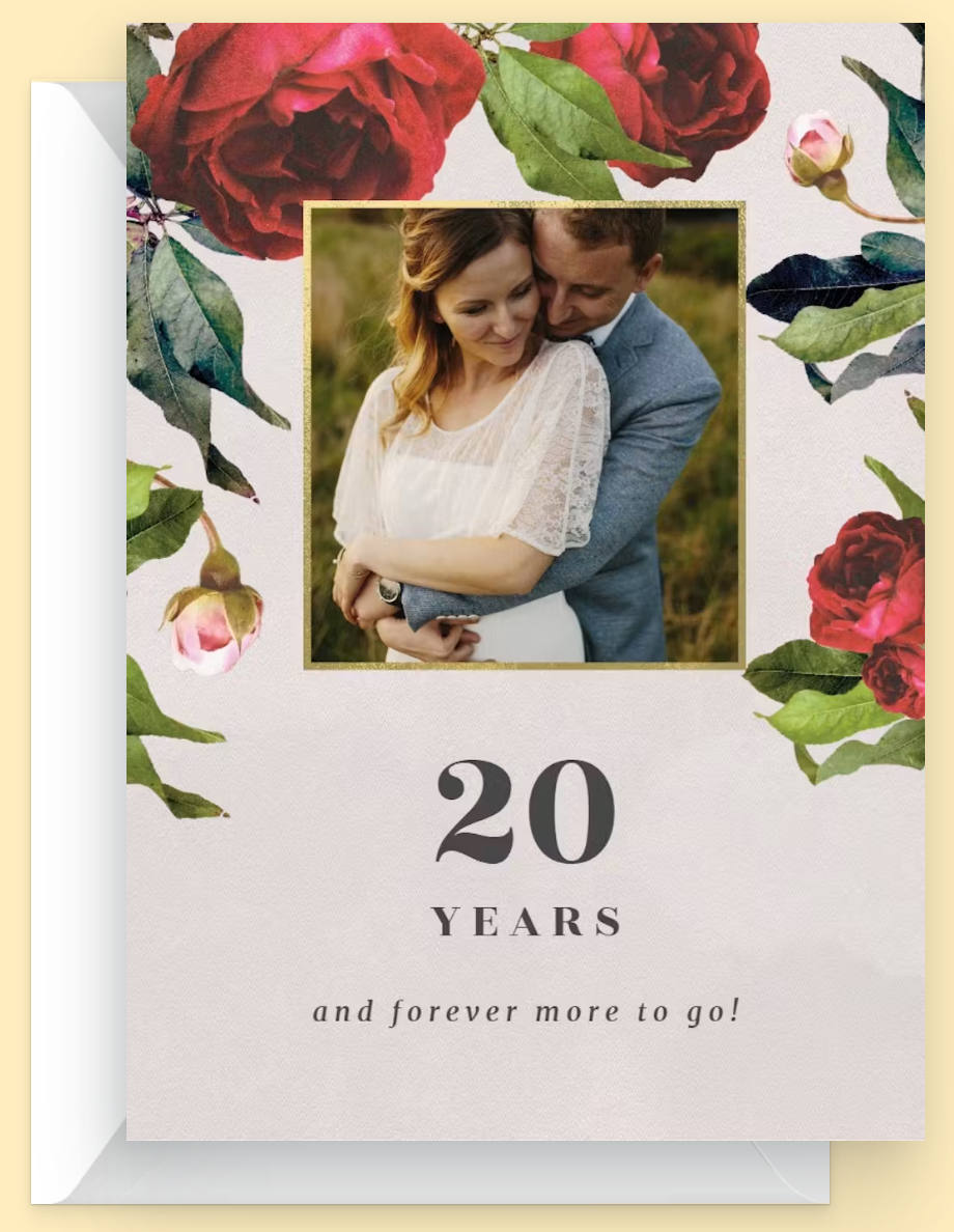 Photo Roses Happy anniversary card