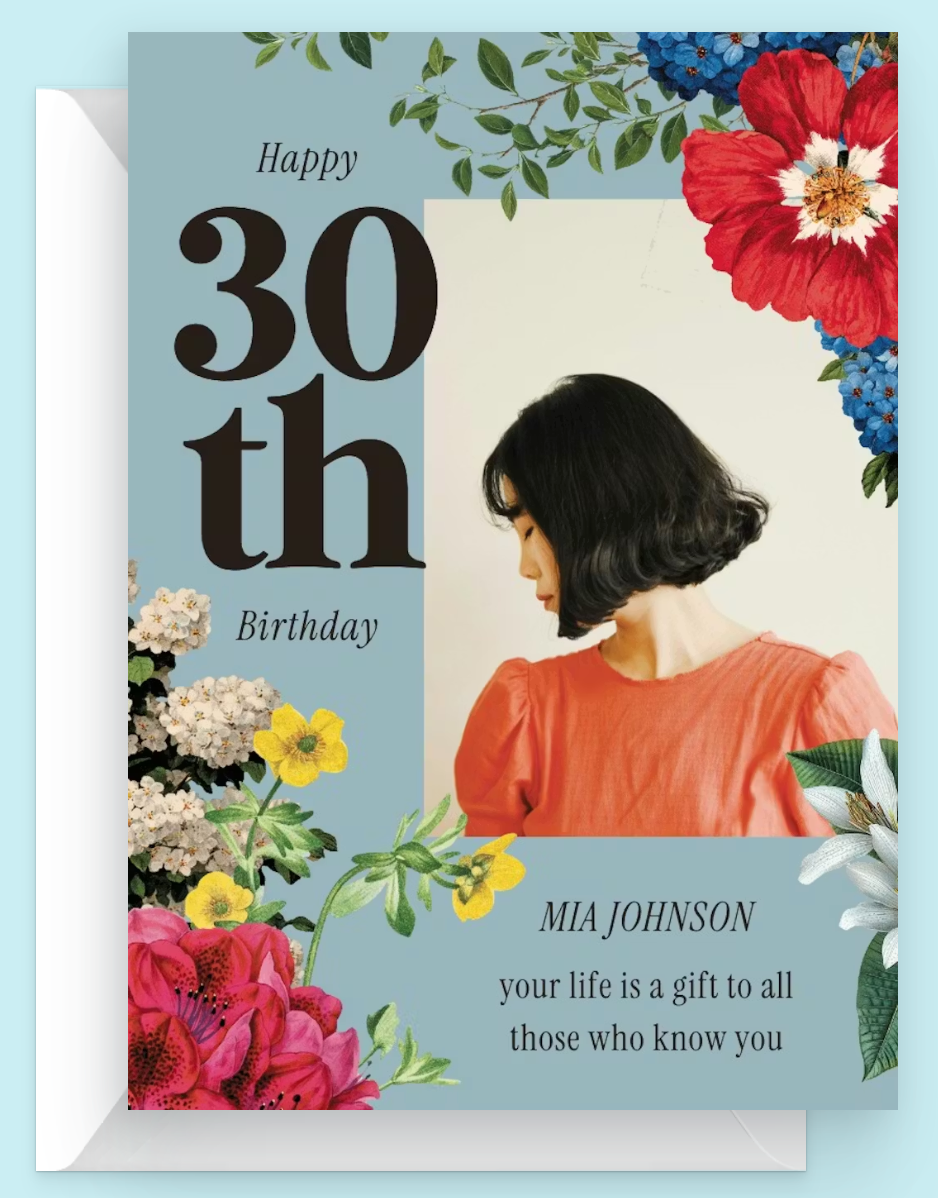 Botanical Vibes Happy birthday card