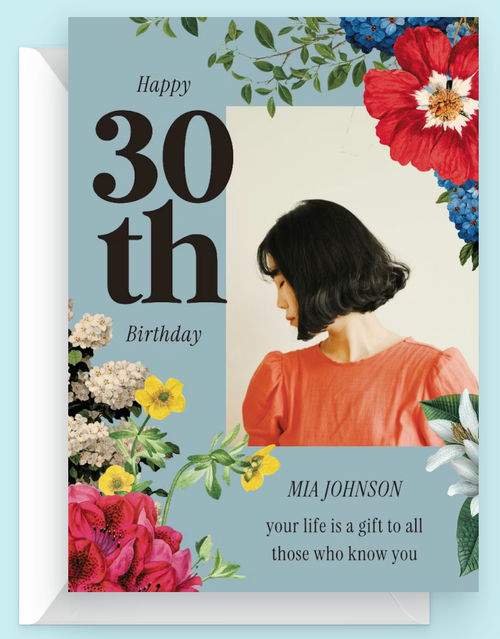 Botanical Vibes Happy birthday card