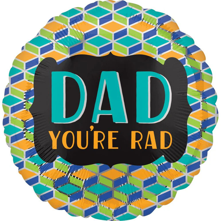 Dad You're Rad Foil Balloon 45cm