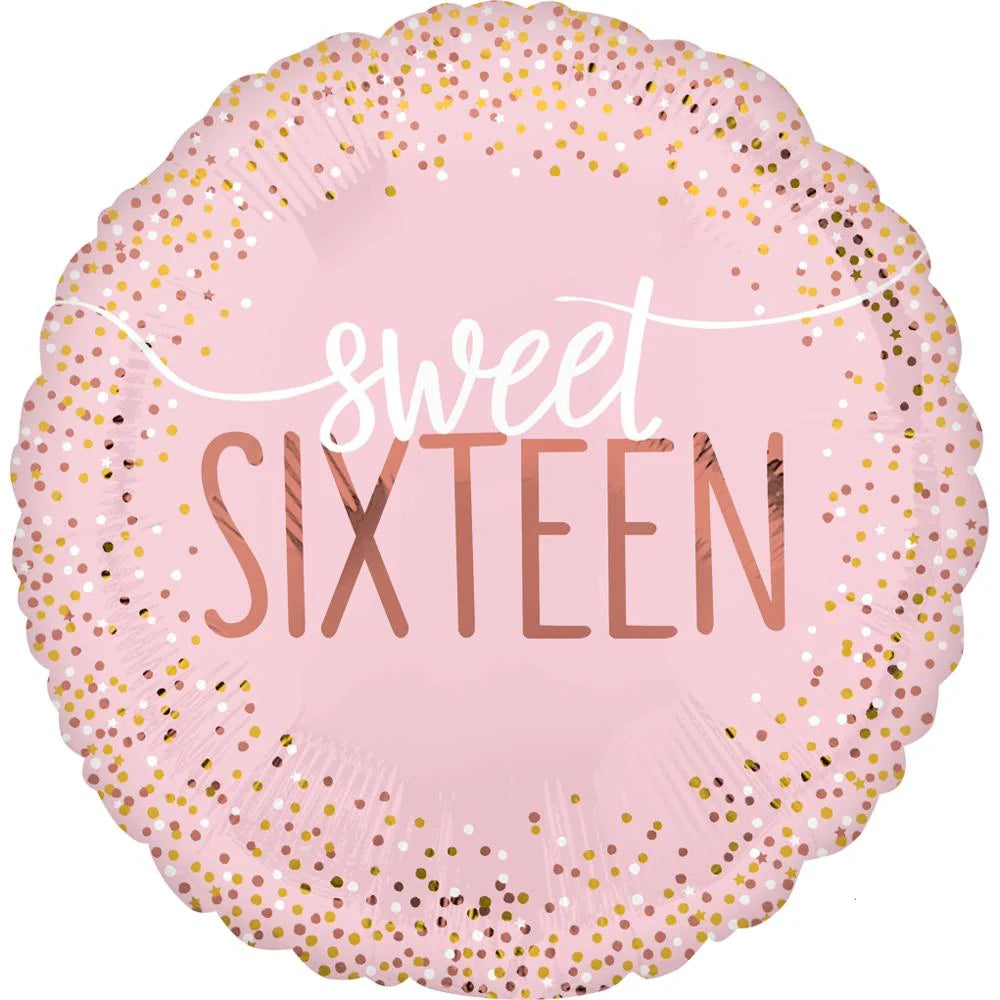 Sixteen Blush Foil Balloon 45cm P.center