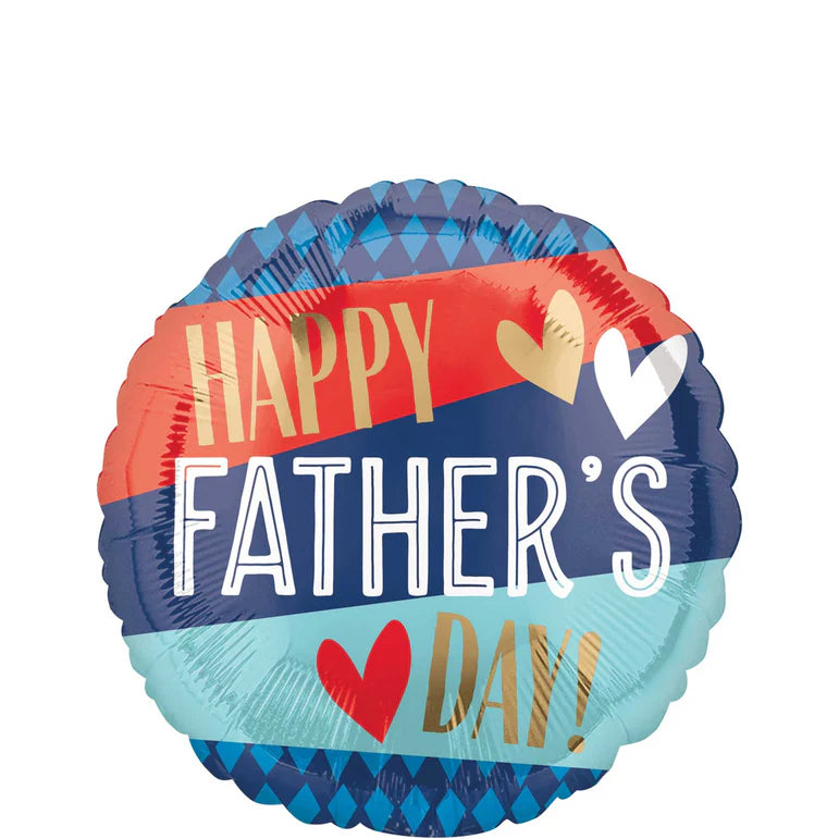 Happy Father's Day Stripes & Argyle Foil Balloon 45cm