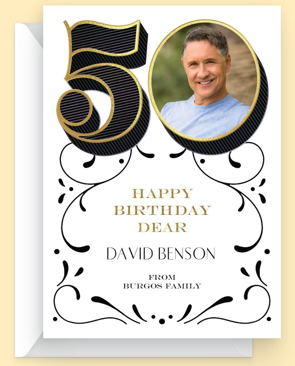 Milestone Birthday Card 30th to 90th Birthday 50th