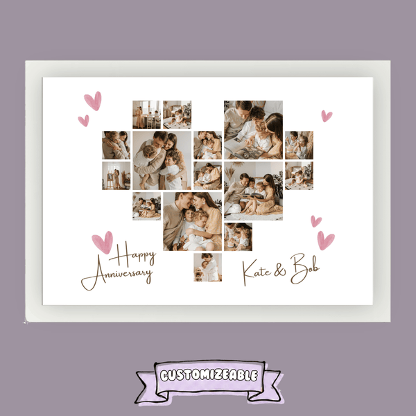 The Heartbeat Custom Anniversary Photo Frame White