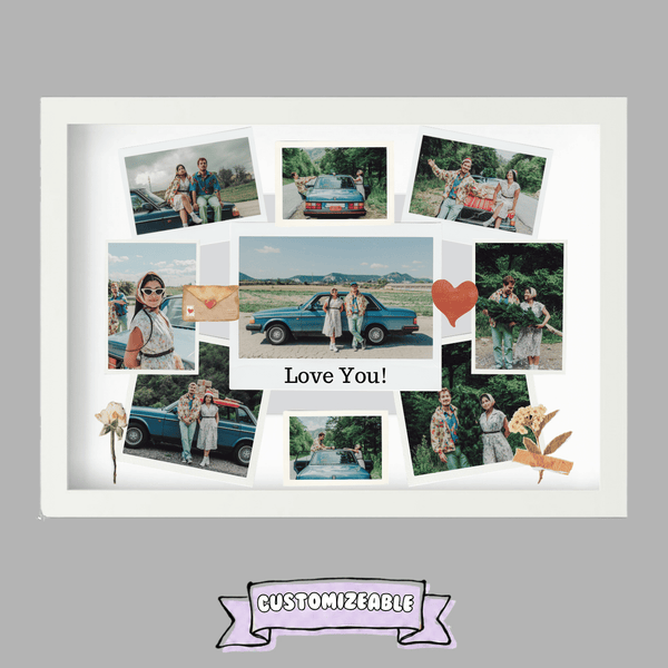 The "Love Story" Custom Collage Anniversary Frame White