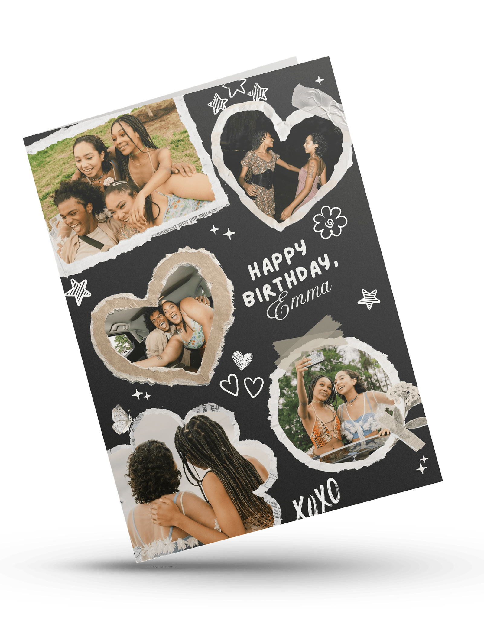 Personalized Heart Photo Collage Birthday Card – Unique Keepsake by greetfleets