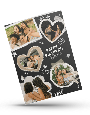 Personalized Heart Photo Collage Birthday Card – Unique Keepsake by greetfleets