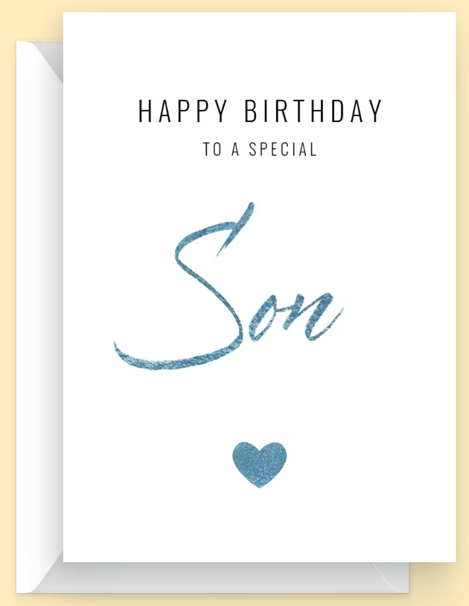 To a special Son Birthday card