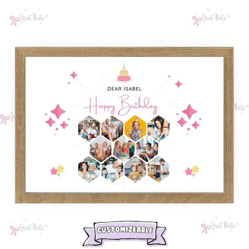 The Birthday Sparkle Custom Photo Frame Brown
