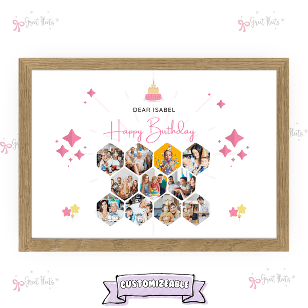 The Birthday Sparkle Custom Photo Frame Brown