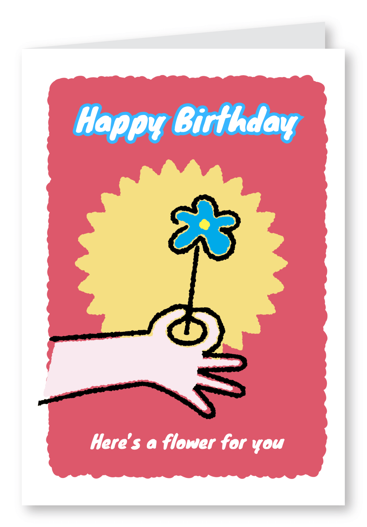 Cute Illustrated Floral Birthday Card