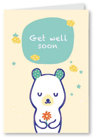 Get Well Teady Bear-- Get Well Soon Card