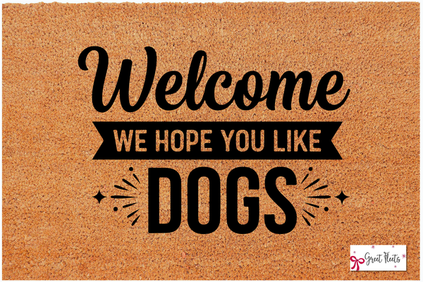 “Funny dog doormat ‘welcome we hope you like dogs’ UAE”