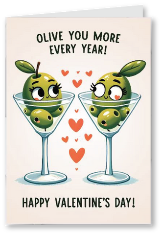 Olive martini - valentine's day card