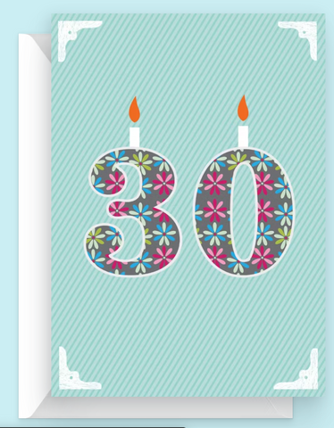 Milestone Birthday Card 30th