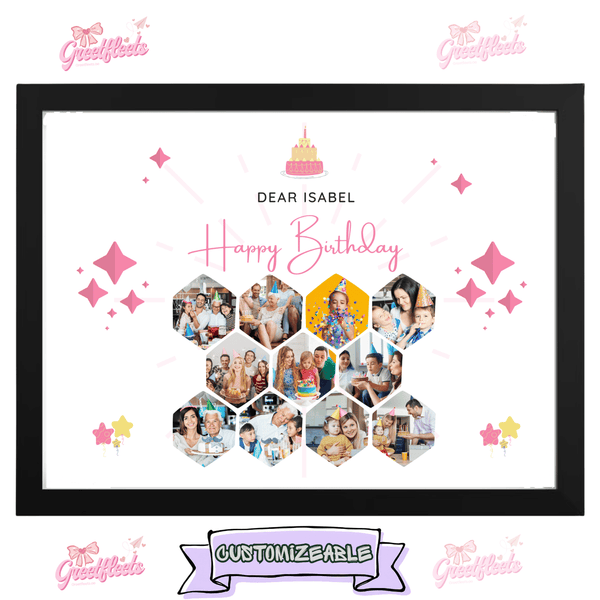 The Birthday Sparkle Custom Photo Frame Black