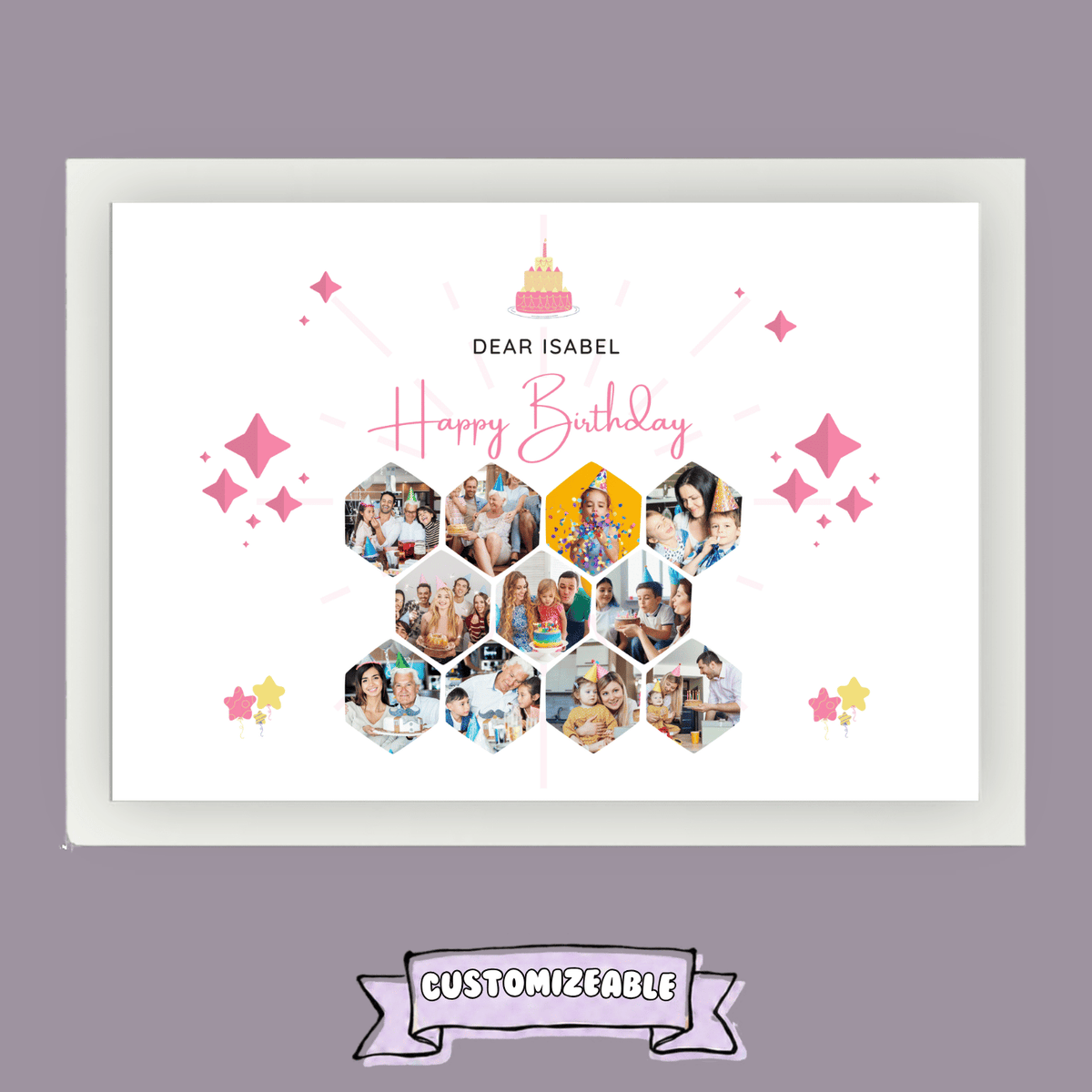The Birthday Sparkle Custom Photo Frame White