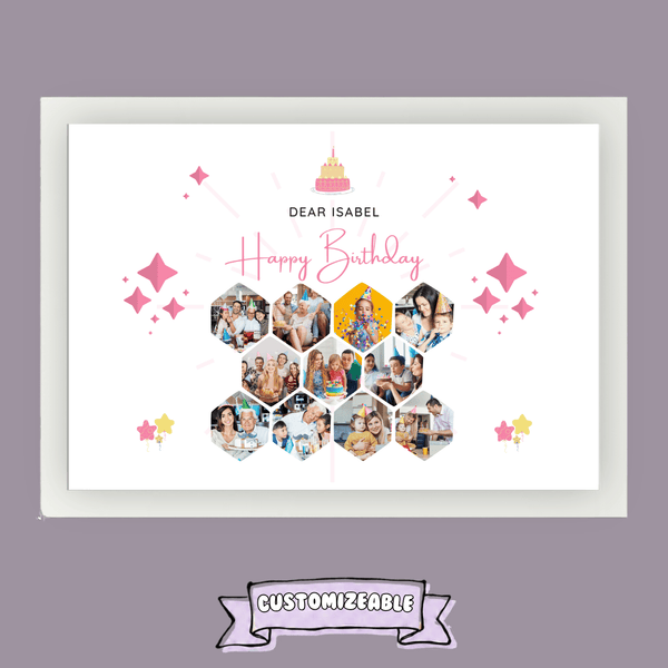 The Birthday Sparkle Custom Photo Frame White