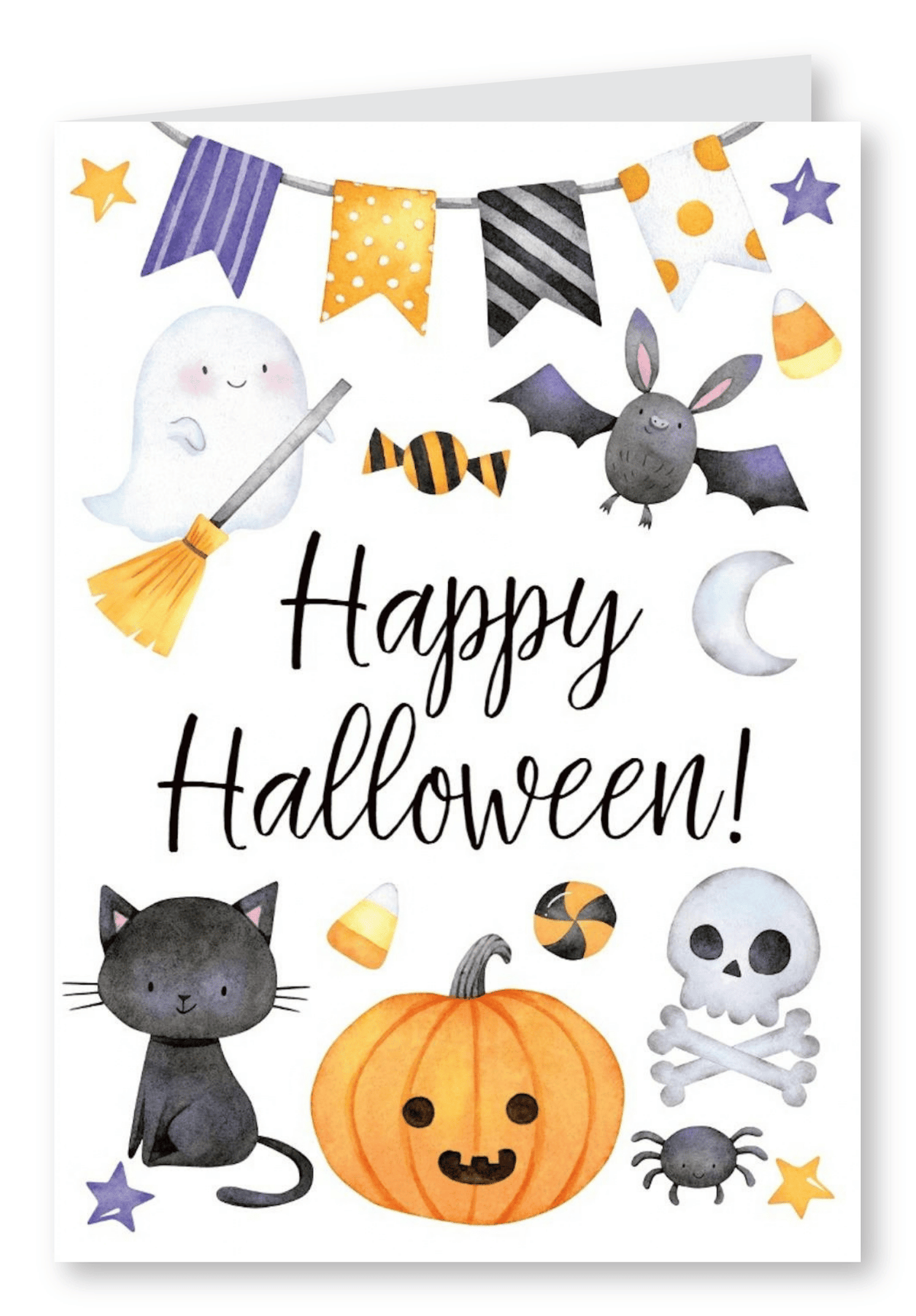 Watercolor Spooky Halloween card
