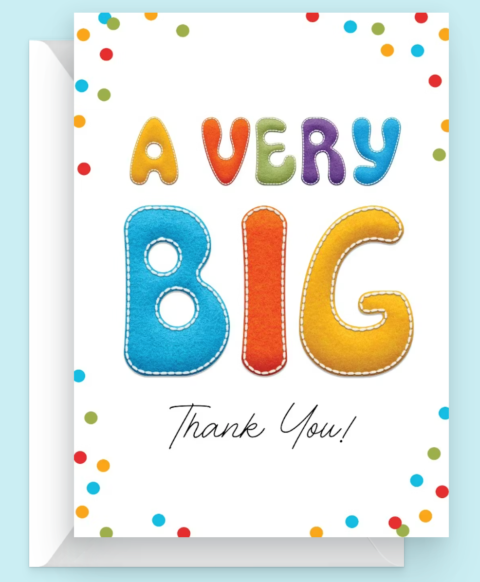Alphabet Thank you card