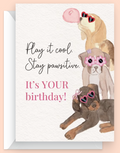 Discreet Dogs Happy birthday card