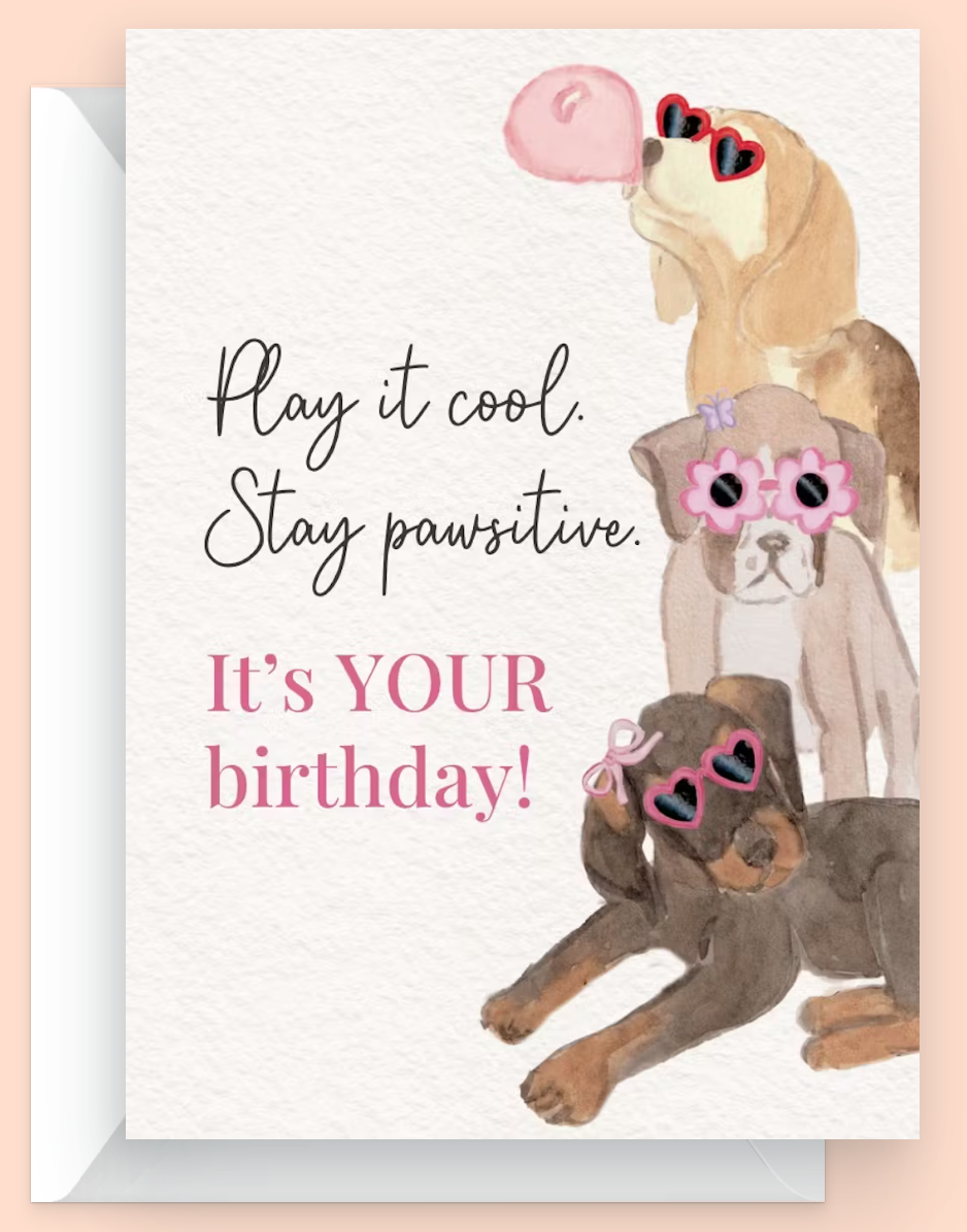 Discreet Dogs Happy birthday card
