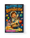 Blasting Off to Birthday Fun – AI Face Card
