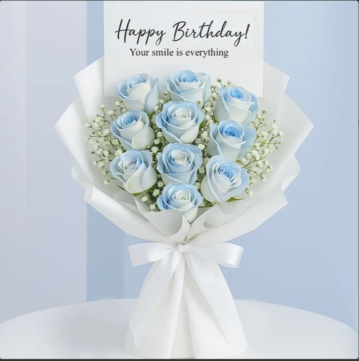 Two-Tone Blue Rose Bouquet – Unique Elegance by greetfleets