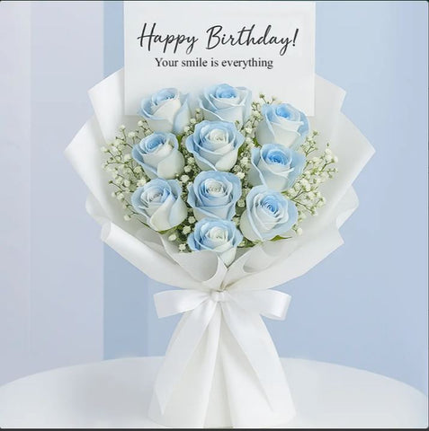 Two-Tone Blue Rose Bouquet – Unique Elegance by greetfleets