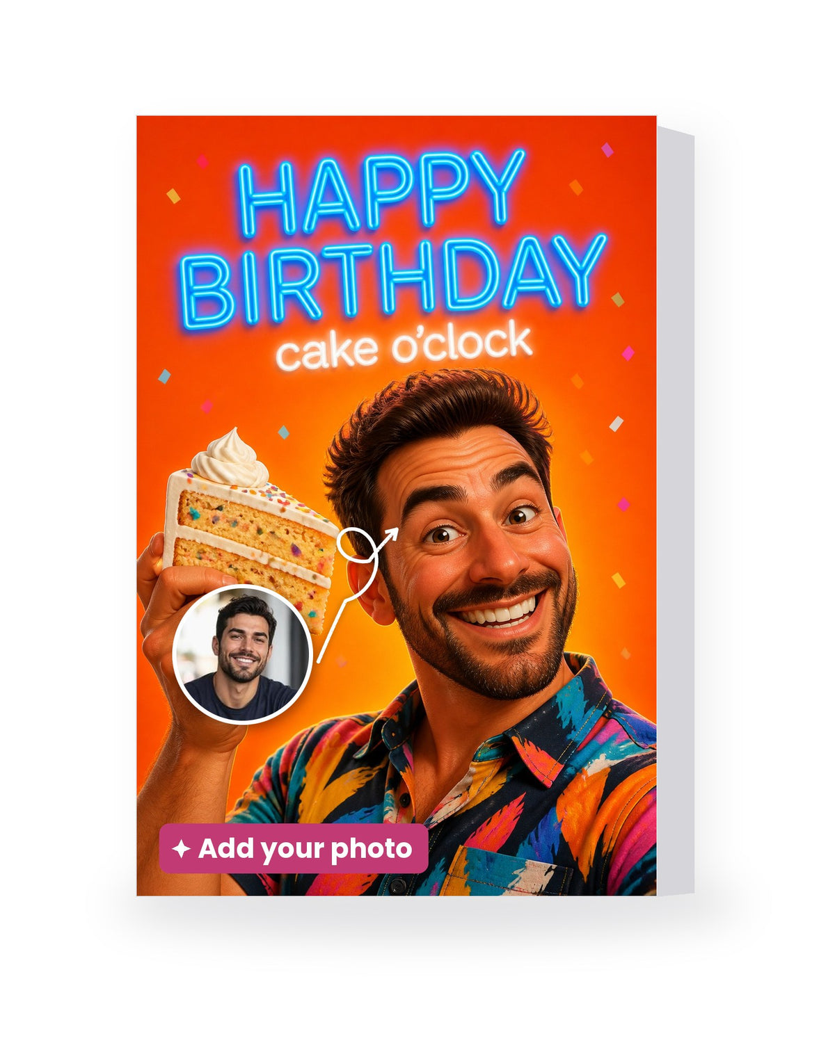 Happy Birthday, Cake O'Clock – AI Face Card