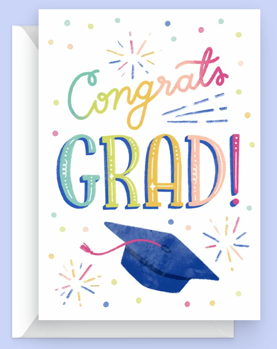 Rainbow GRAD Graduation card