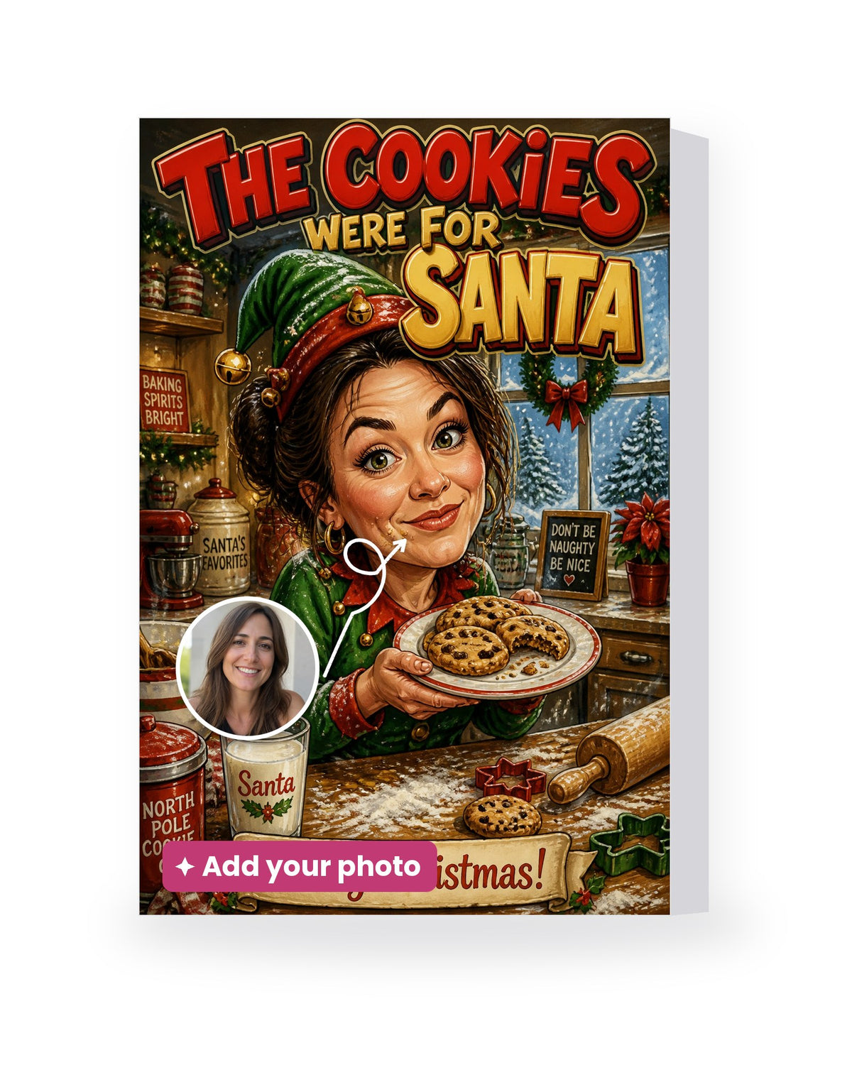 The Cookies Were for Santa – AI Face Card