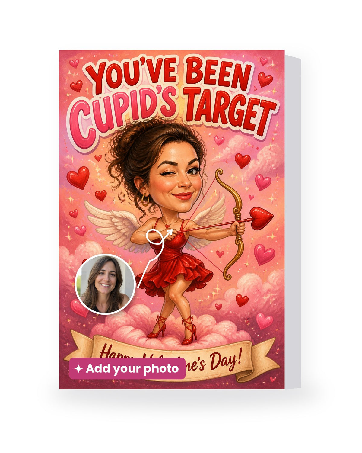 You've Been Cupid's Target – AI Face Card