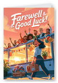 Farewell & Good Luck Leaving Card - Waving Colleagues