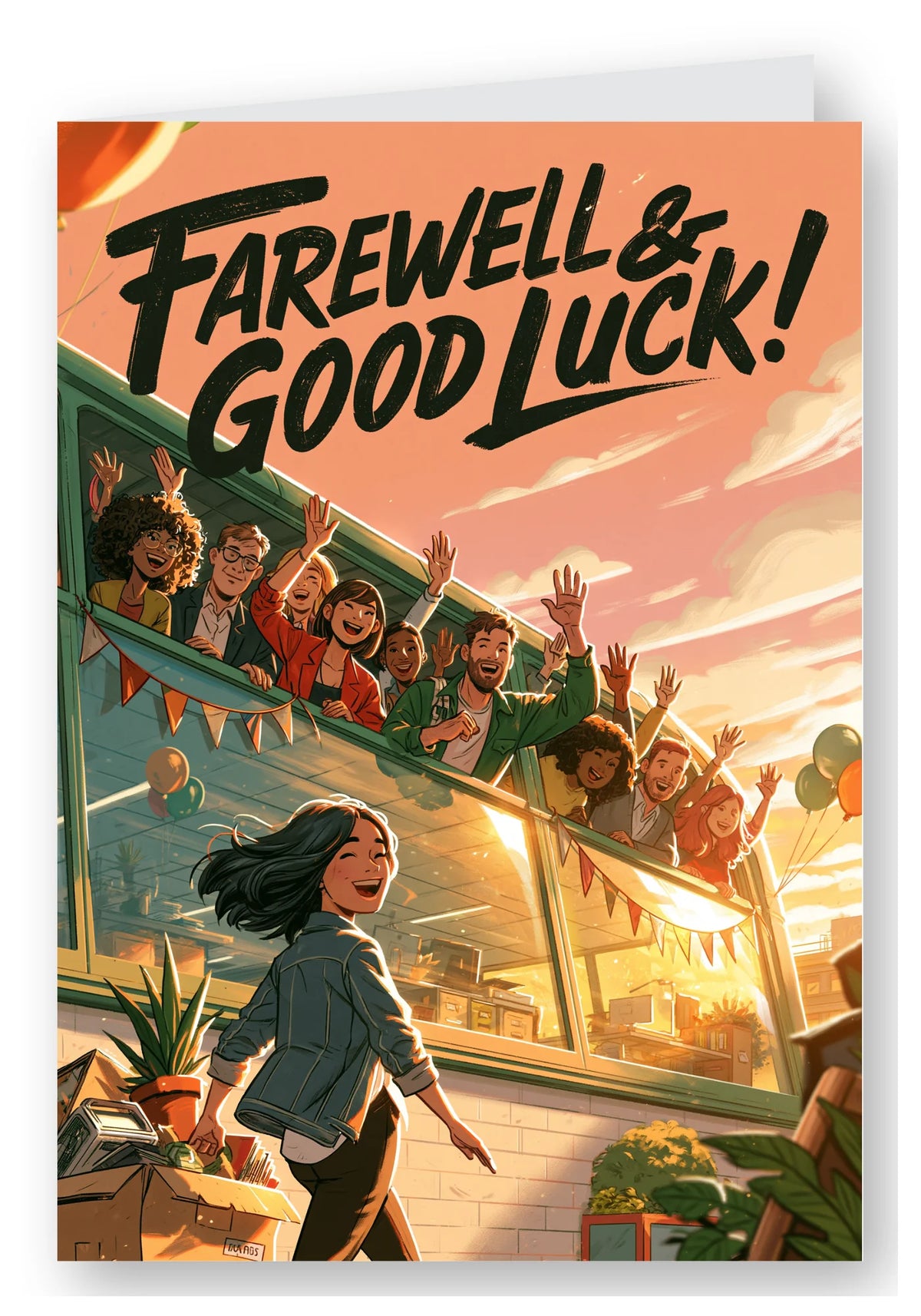 Farewell & Good Luck Office Leaving Card