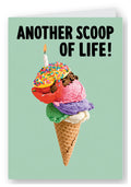 Another Scoop of Life Birthday Card - Ice Cream Tower