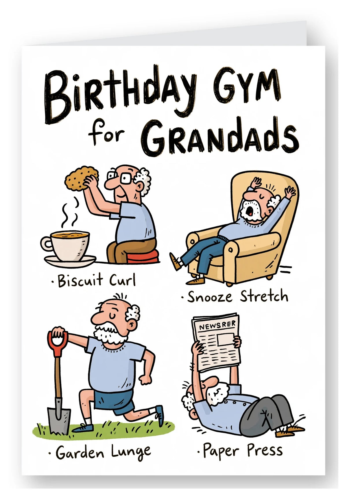Birthday Gym for Grandads Card - Colour