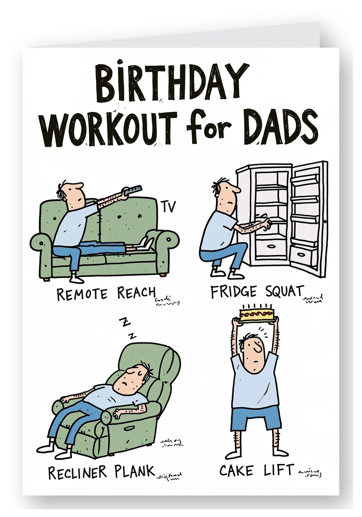 Birthday Workout for Dads Card - Colour