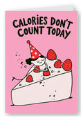 Calories Don't Count Today Birthday Card - Doodle
