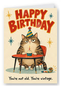 Grumpy Cat You're Not Old, You're Vintage Birthday Card - Retro