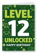 Level 12 Unlocked Gamer Birthday Card