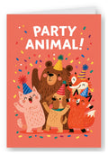 Party Animal Birthday Card - Woodland Friends