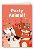 Party Animal Birthday Card - Crowd
