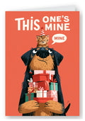 This One's Mine Birthday Card - Dog & Kitten